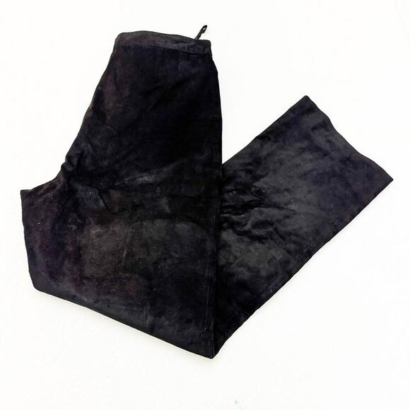 Lord & Taylor Black Suede Leather Flare Leg Pants Size 8 EUC - Picture 7 of 7